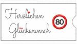 Stickdatei ITH Schokohülle 80 Herzlichen Glückwunsch Geburtstag / Jubiläum S380-05-80